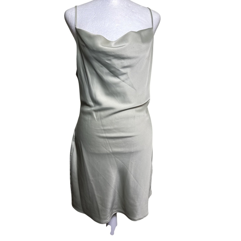 Urban Outfitters Sage Green Satin Cowl Neck Slip Mini Dress Womens‎ Medium
